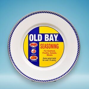 Old Bay Seasoning Chesapeake Bay Enamelware 15 1/2” Serving Plate